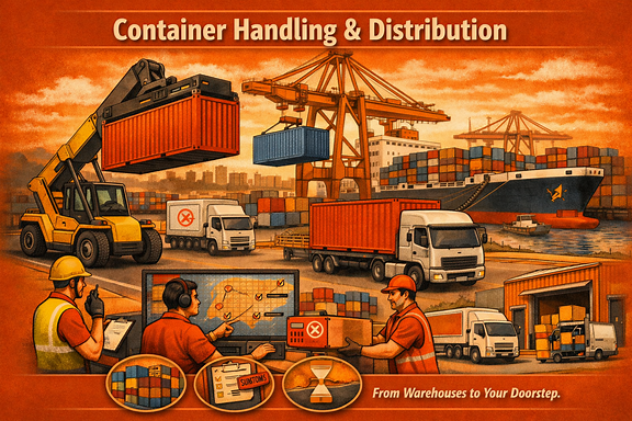 Container handling and distribution by 3S Legado Logistics — from warehouses to your doorstep